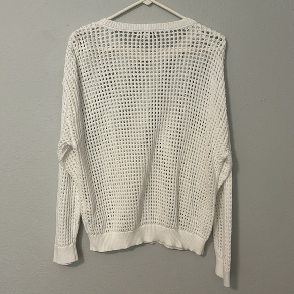 Calvin Klein white mesh sweater, women’s size XL. Never worn. Beautiful! - Picture 2 of 6